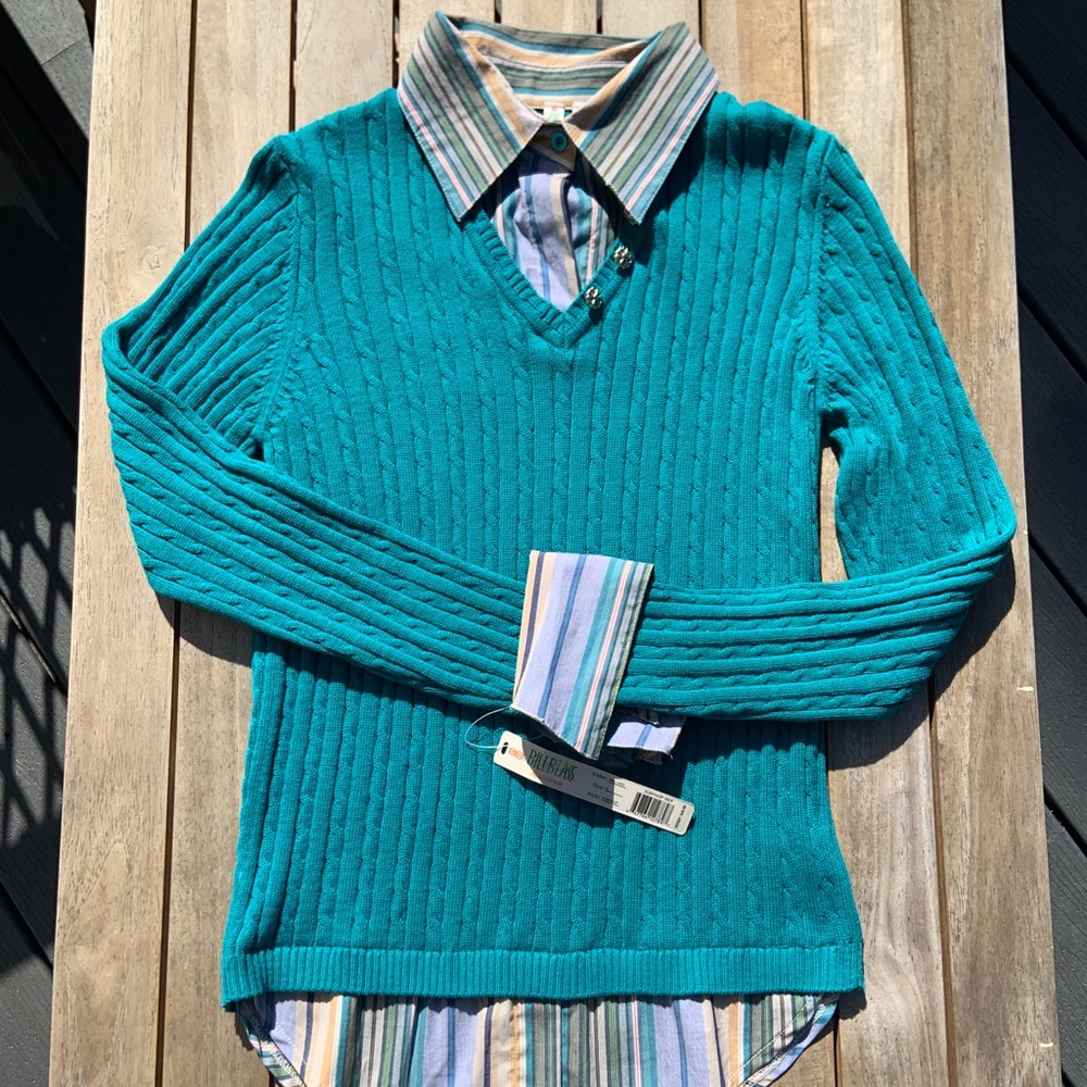 Bill Blass Small Faux-Layered Sweater NWT
